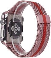 Milanese band - rose rood gestreept - Geschikt voor Apple Watch