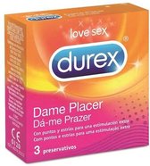 Durex Pleasure Me - Condooms met Ribbels en Noppen - Pocketsize - 3 stuks