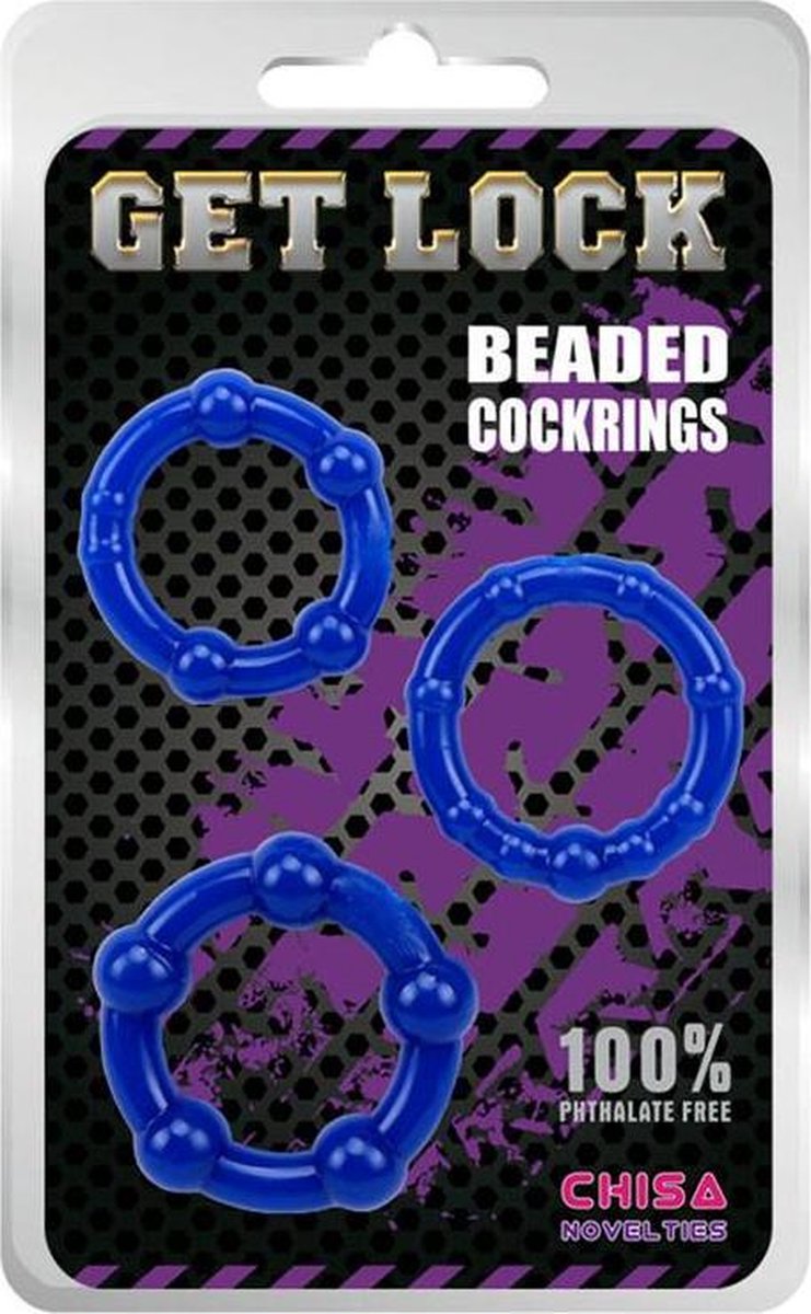 Goedkoopste CHISA - Beaded Cock Rings-blue