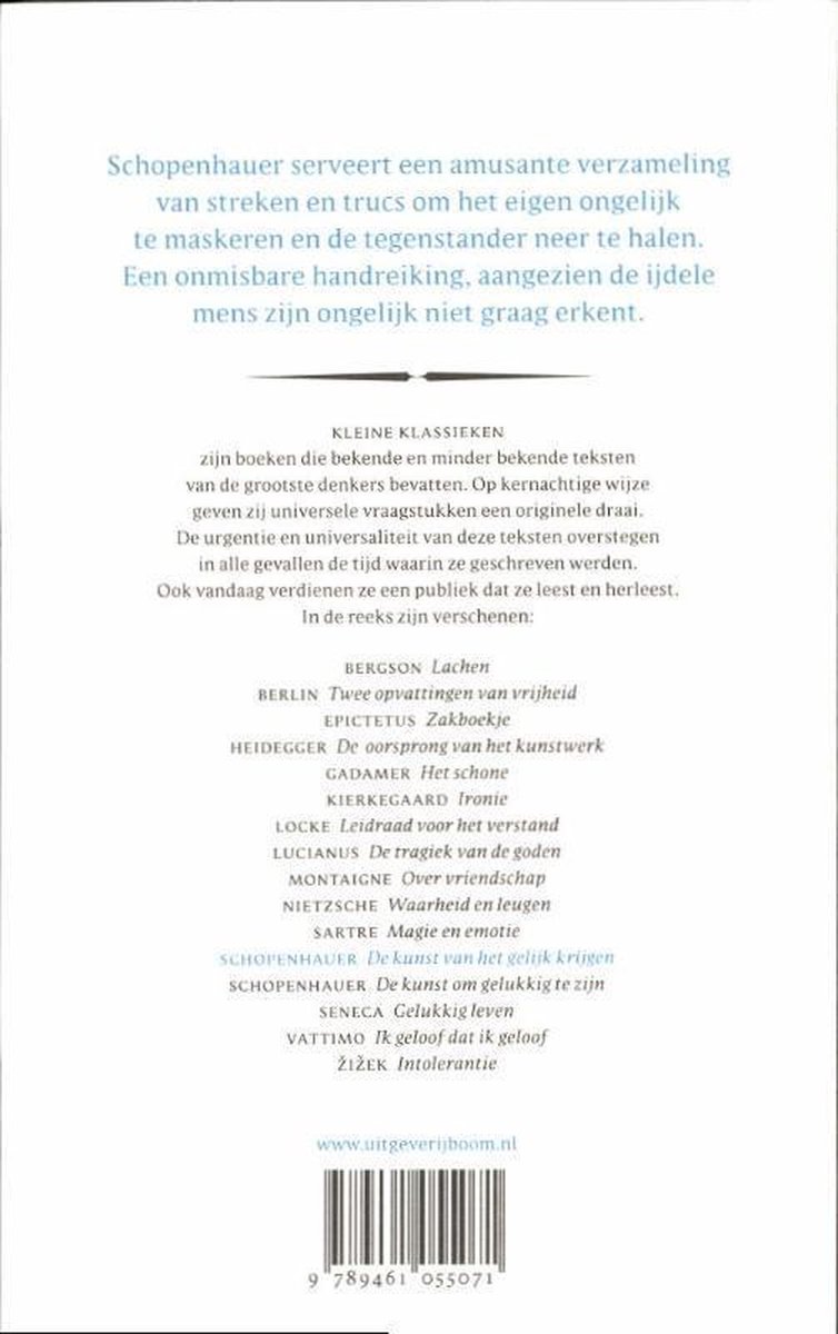 De kunst van het gelijk krijgen - back cover