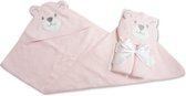 Nursery Time Badcape Beer 75 X 75 Cm Katoen Roze