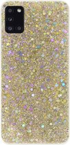 ADEL Premium Siliconen Back Cover Softcase Hoesje Geschikt voor Samsung Galaxy A31 - Bling Bling Glitter Goud