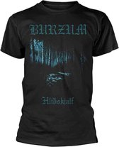 Burzum Unisex Tshirt -M- HLIDSKJALF Zwart