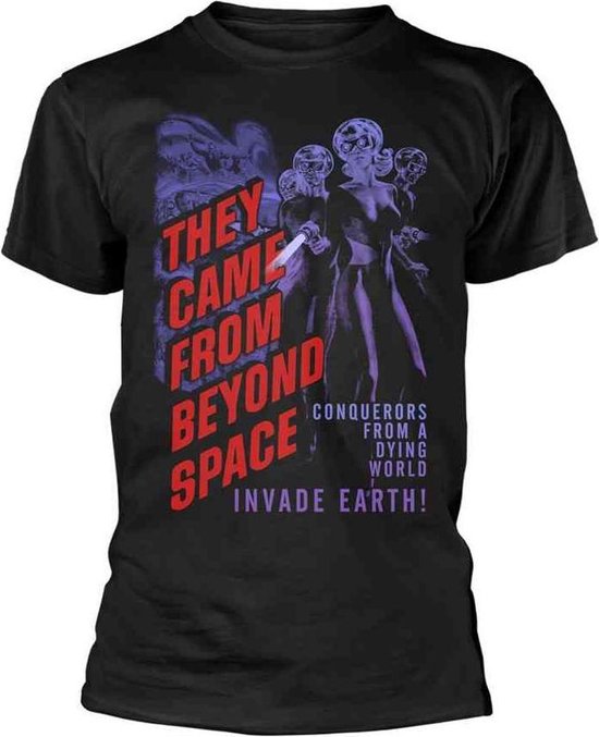 Plan 9 Unisex Tshirt -XL- THEY CAME FROM BEYOND SPACE (BLACK) Zwart