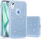 Apple iPhone XR Back Cover Telefoonhoesje | Blauw | TPU hoesje | Glitter