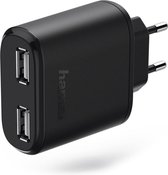Hama 2-voudige USB-oplaadadapter Auto-Detect Voor Tablet-pc's 5 V/4,8 A,zwart