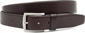 Thimbly Belts - Bruine gebolleerde pantalonriem 3.5 cm breed - Bruin - Casual - Echt Leer - Taille: 95cm - Totale lengte riem: 110cm