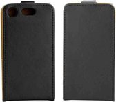 Voor Sony Xperia XZ1 compacte verticale Flip beschermende achtercover leergeval met Card Slot(Black)