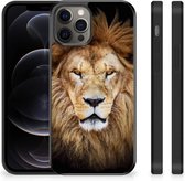 Hippe Hoesjes Customize Super als Vaderdag Cadeau Geschikt voor iPhone 12 Pro Max Telefoonhoesje met Zwarte rand Leeuw