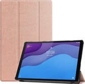 Tablet Hoes geschikt voor Lenovo Tab M10 HD tri-fold Hoes - 2e Generatie (TB-X306) - 10.1 Inch - Auto Sleep/Wake Functie - Rosé Goud