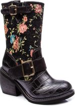 Irregular Choice Great Escape Floral Laarzen Zwart