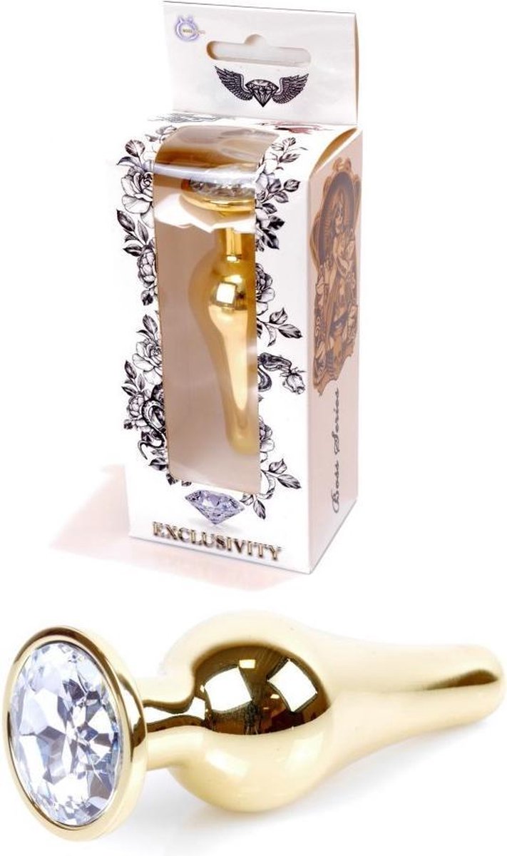 Goedkoopste Butt plug - Anaal plug- Jawellery Gold BUTT PLUG- Clear
