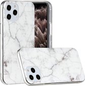iPhone 12 (Pro) - hoes, cover, case - TPU - Marmer wit