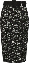 Collectif Juanita Berry Floral 50's Pencil Rok Zwart