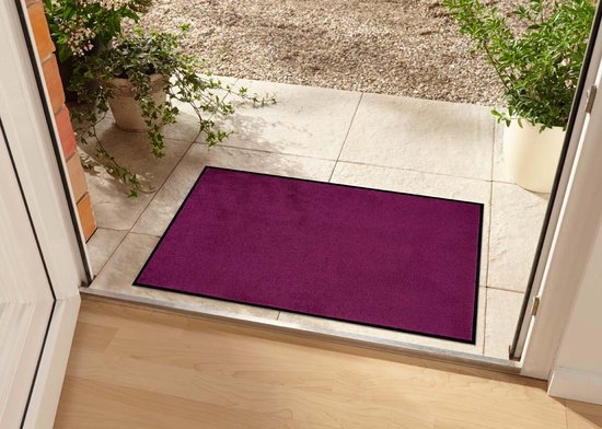 Effen deurmat Plain wasbaar 30°C - violet 90x150 cm