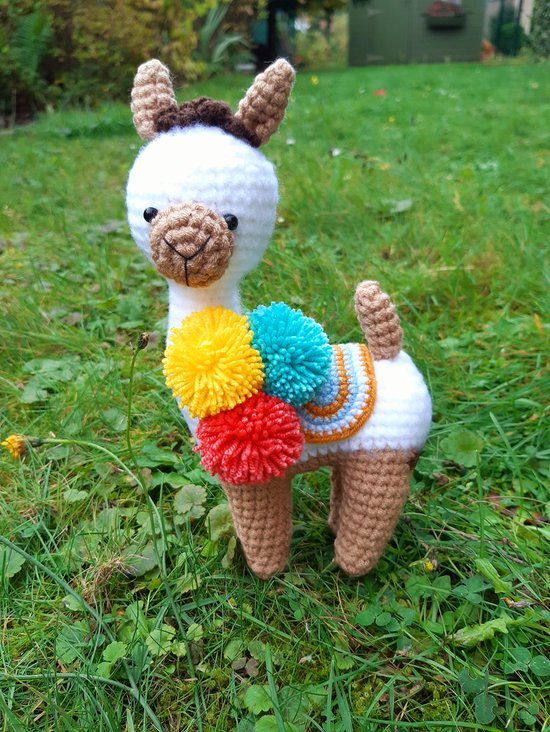 Lama - knuffel lama - decoratie - 20 cm - Wit Bruin - - handgemaakt... |