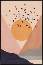 JUNIQE - Poster met kunststof lijst Sun Flock -13x18 /Kleurrijk