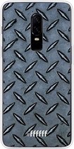 OnePlus 6 Hoesje Transparant TPU Case - Diamond Plate #ffffff