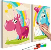 Doe-het-zelf op canvas schilderen - Sweet Unicorns