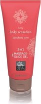 Massage- & Glide Gel 2 in 1 - Aardbei - Shiatsu - Transparant - Glijmiddel