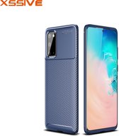 Xssive Carbon TPU Cover voor Samsung Galaxy A71 - Blauw