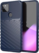 Google Pixel 4A 5G Twill Thunder Texture Back Cover Blauw