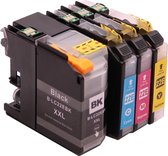 Print-Equipment Inkt cartridges / Alternatief voordeel pakket Brother LC-22E XXL zwart, rood, geel, blauw | Brother MFC-J-5920DW