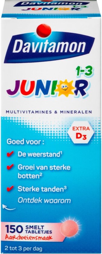 Jong Varen tij Davitamon Junior vitaminen 1-3 jaar - multivitamine kinderen - 150  smelttabletjes -... | bol.com