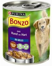 Bonzo Blik Voordeelvriend Rund&Hart - Hondenvoer - 12 x 800 g