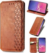 AA Commerce Telefoonhoesje - Book Case - Geschikt Voor Samsung Galaxy S10+ - Bruin