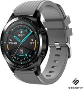 Siliconen Smartwatch bandje - Geschikt voor  Huawei Watch GT / GT 2 siliconen bandje - grijs - 46mm - Strap-it Horlogeband / Polsband / Armband