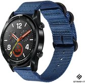 Nylon Smartwatch bandje - Geschikt voor  Huawei Watch GT nylon gesp band - blauw - 42mm - Strap-it Horlogeband / Polsband / Armband