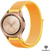 Nylon Smartwatch bandje - Geschikt voor Strap-it Samsung Galaxy Watch 41mm / 42mm nylon band - lichtgeel - Strap-it Horlogeband / Polsband / Armband