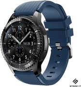 Strap-it Siliconen smartwatch bandje - geschikt voor Samsung Galaxy Watch 1 46mm / Galaxy Watch 3 45mm / Gear S3 Classic & Frontier - donkerblauw