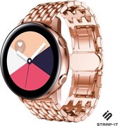 Stalen Smartwatch bandje - Geschikt voor Strap-it Samsung Galaxy Watch 41mm/42mm stalen draak band - rosé goud - Strap-it Horlogeband / Polsband / Armband