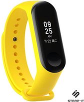 Siliconen Smartwatch bandje - Geschikt voor Xiaomi Mi band 3 / 4 siliconen bandje - geel - Strap-it Horlogeband / Polsband / Armband