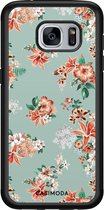 Samsung S7 hoesje - Lovely flowers | Samsung Galaxy S7 case | Hardcase backcover zwart