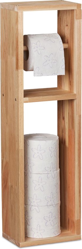 Relaxdays toiletrolhouder hout - reserverolhouder - wc papier houder -  closetrolhouder | bol.com
