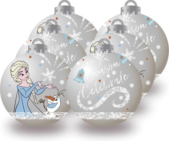 Kerstbal Frozen Memories Ziverachtig 6 Stuks Plastic (Ø 8 cm) | bol.com