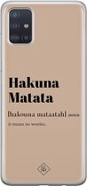 Samsung A51 hoesje siliconen - Hakuna matata | Samsung Galaxy A51 case | Bruin/beige | TPU backcover transparant