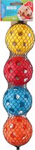 Tom Hondenspeelballen 7 Cm Oranje/blauw/rood/geel 4 Stuks