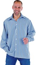 Magic Design Hemd Heren Polyester Blauw/wit Maat M