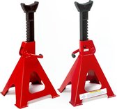 Hanse Werkzeuge set van 2 Assteunen 6 Ton - Rood/Zwart