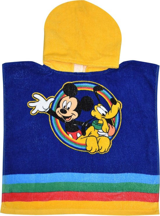Poncho de bain Disney Mickey & Pluto Junior 100 Cm Katoen Jaune / bleu |  bol.com