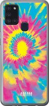 Samsung Galaxy A21s Hoesje Transparant TPU Case - Psychedelic Tie Dye #ffffff