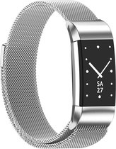 Milanees Smartwatch bandje - Geschikt voor  Fitbit Charge 2 Milanese band - zilver - Maat: L - Horlogeband / Polsband / Armband