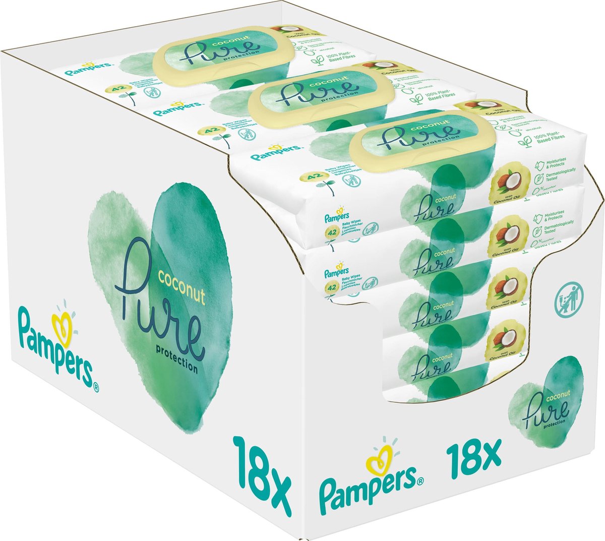 Pampers Pure Coconut Billendoekjes - 756 doekjes - Pampers