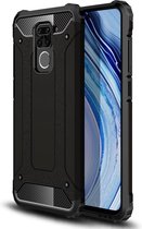 Xiaomi Redmi Note 9 Hoesje - Armor Hybrid - Zwart