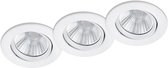 LED Spot 3 Pack - Inbouwspot - Trion Paniro - Rond 5W - Dimbaar - Warm Wit 3000K - Mat Wit - Aluminium - Ø80mm - BSE