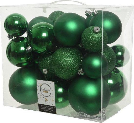 26x Kerst groene kunststof 6-8-10 cm - Mix - Onbreekbare plastic... | bol.com